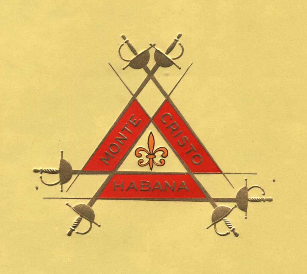 Schlicht und elegant: sechs gekreuzte Schwerter, in der Mitte die Lilie. Montecristo Geschichte