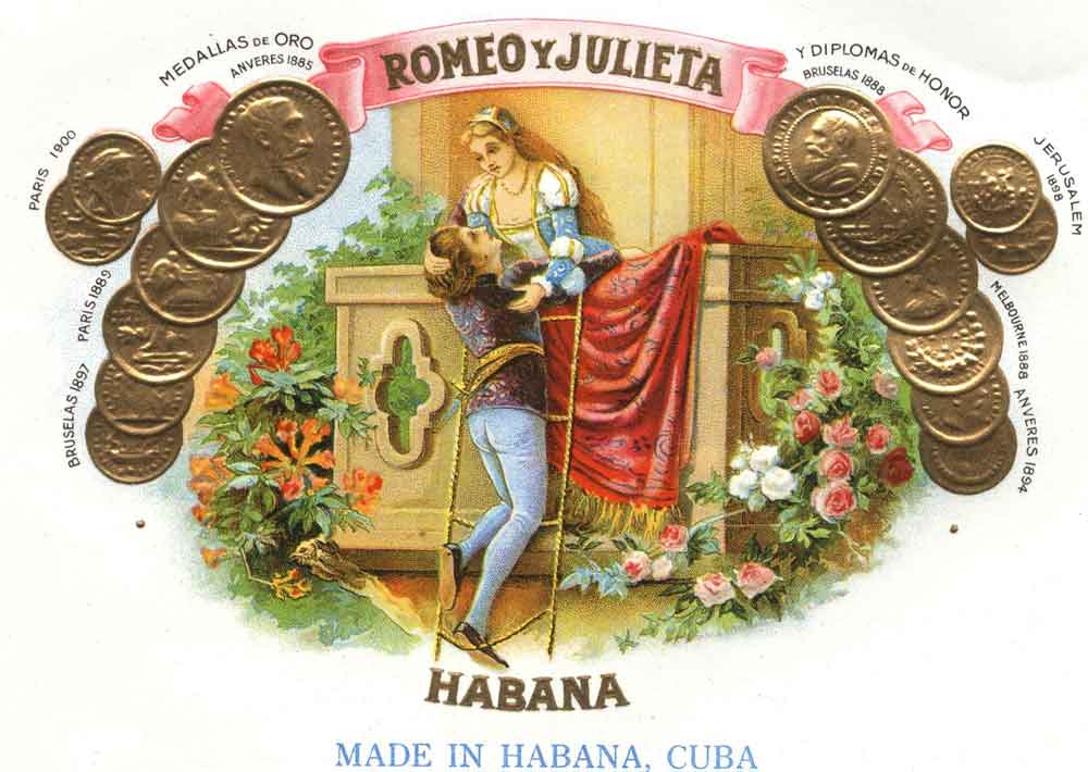Das historische Logo der Marke Romeo y Julieta. Der Gründer der Marke, Inocencio Alvarez, soll den jungen Mann, genauer gesagt sein Hinterteil, wohl optisch ein wenig anstößig gefunden haben. Romeo y Julieta Geschichte