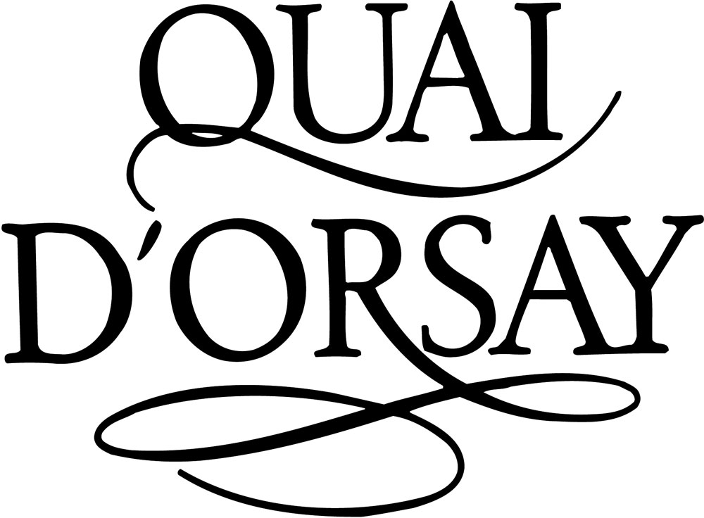 Der Schriftzug der Marke Quai-d'Orsay, auch dieser wird als Logo verwendet. Schlicht und trotzdem wunderschön. Quai d’Orsay Geschichte