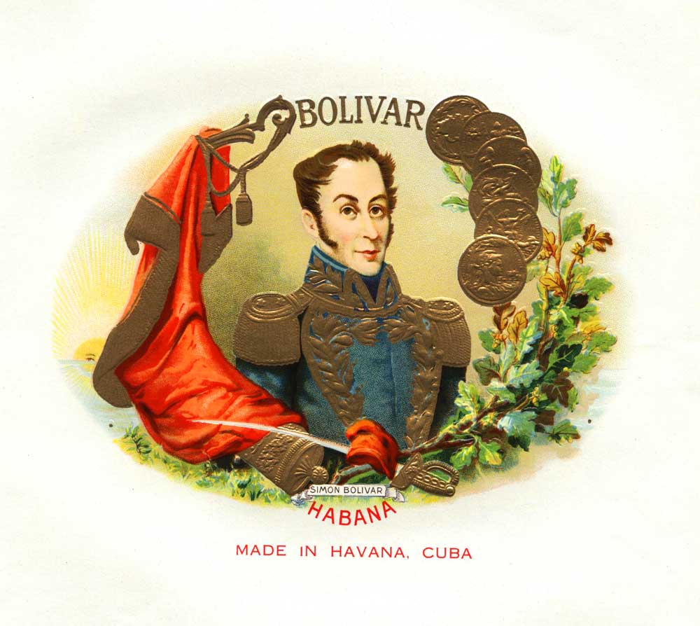 Simón Bolívar, El Libertador, the Liberator of South or Latin America. He is still present today through his depiction on cigar boxes. Bolívar's story