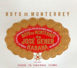 Auch heute noch enthält das Logo der Marke Hoyo de Monterrey den Hinweis auf seinen Gründer José Gener.