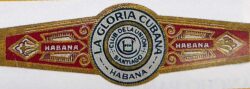 An old La Gloria Cubana cigar band, plain, as J.F. Rocha would probably have preferred. (Source: Enzo A. Infante: “Havana Cigars 1817-1960”; Neptune City 1997)