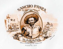 Sancho Panza, der treue Begleiter des Don Quijote, hier abgebildet auf der Vista der Marke Sancho Panza