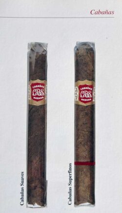 Los anillos de las vitolas de la marca Cabañas, reintroducida en 1989, se adaptaron al nuevo logo con las letras CABS. Los puros fabricados entre 1898 y 2005 eran todos hechos a máquina. (Fuente: Min Ron Nee: “AN ILLUSTRATED ENCYCLOPAEDIA OF POST-REVOLUTION HAVANA CIGARS”; Hong Kong 2003, ISBN: 978-3980930826)